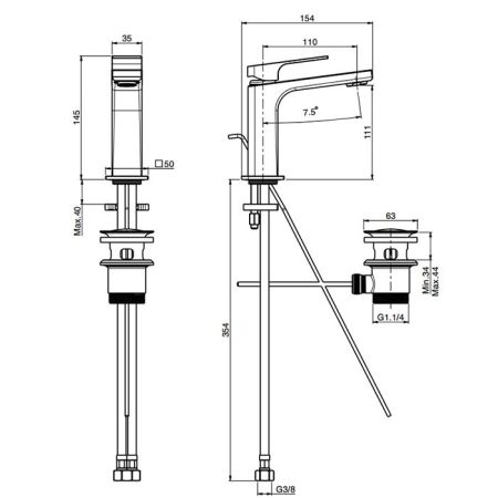 Fima Carlo Frattini Fit Смеситель для раковины, на 1 отв., цвет: хром, артикул F3381CR.2.ES