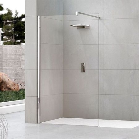 NOVELLINI KUADRA H Душевое ограждение 770-800х2050 мм., с свободным входом, с настенным кронштейном, стекло прозрачное, профиль хром, артикул KUADH80-1K