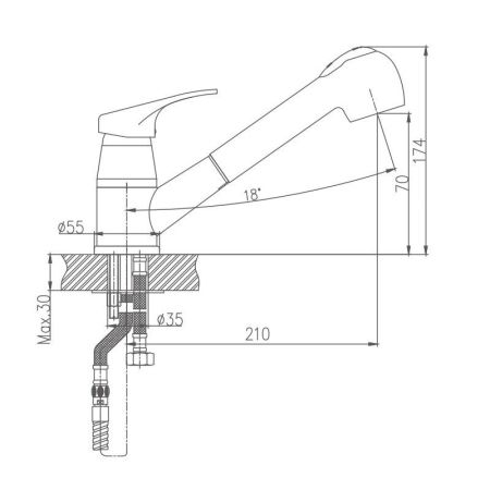 Смеситель для кухни Haiba HB6013, хром, артикул HB6013
