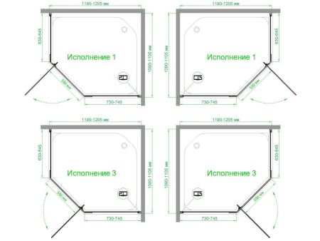 Душевой уголок Royal Bath RB 1211TR-C 110х120х200 (матовое), артикул RB1211TR-C