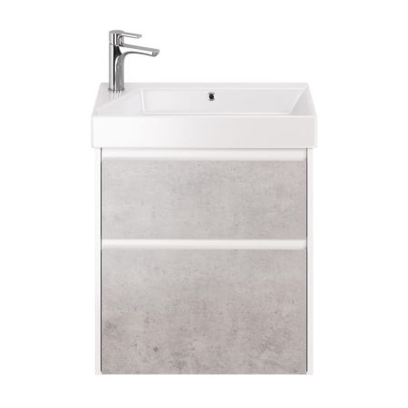 Тумба с раковиной подвесная Dreja Slim 65 см, белый/бетон, артикул 99-0503-com