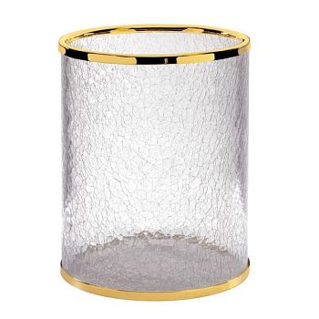 Surya Crystal, мусорное ведро без крышки 19х19хh26 см, эффект битого стекла, цвет светлая бронза