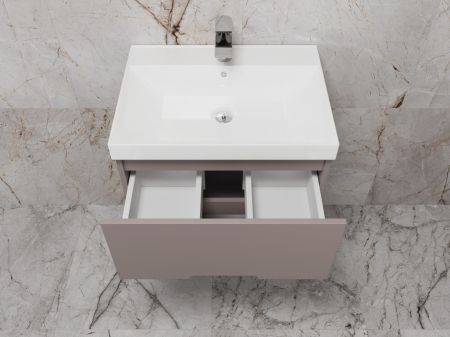 Тумба подвесная "Матис 60", Classic 60, (2 ящика), тауп темный, ЭМАЛЬ, артикул ЛС-00002296