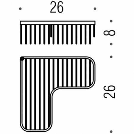 Colombo Angolari Полочка для ванной, подвесная, цвет: черный матовый, артикул B9611.NM