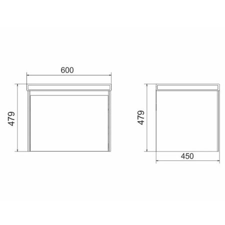 Тумба под раковину подвесная Velvex Klaufs tp.KLA.COM.60.1Y, 60 см, артикул tp.KLA.COM.60.1Y