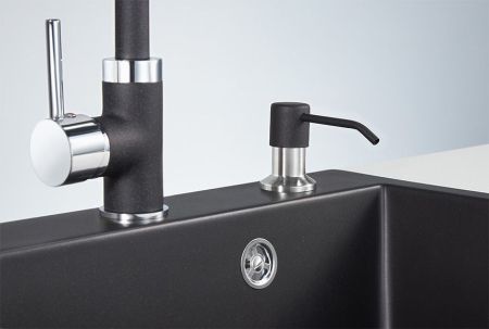 Дозатор для кухонной мойки GRANULA (1403, ШВАРЦ (чёрный металлик)), артикул 1403, ШВАРЦ (чёрный металлик)