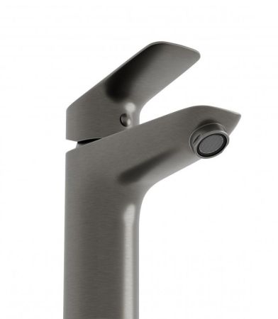 DUE Смеситель для раковины без донного клапана, оружейная сталь DUE-LVM-GM-W0, артикул DUE-LVM-GM-W0