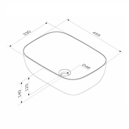 M8FWCC10450WG Func Раковина накладная, прямоугольник, 45 см, цвет белый глянец, артикул M8FWCC10450WG