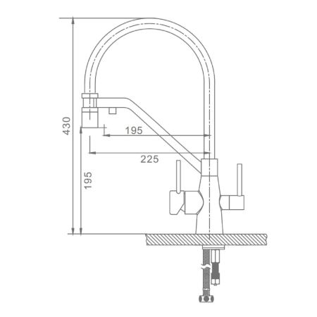 Смеситель для кухни с подключением фильтра Raglo R80.62.03, золотой сатин
