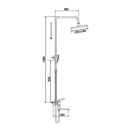 Душевая система Shevanik S8036, хром