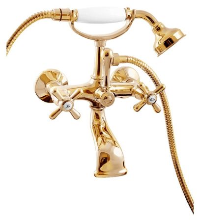 Смеситель для ванны Rav Slezak Morava retro MK159.5/2Z золотой, артикул MK159.5/2Z