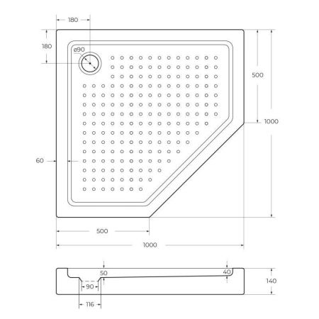 Сифон для душевого поддона CEZARES CZR-01-90 TRAY-COVER-G Cezares, артикул CZR-01-90