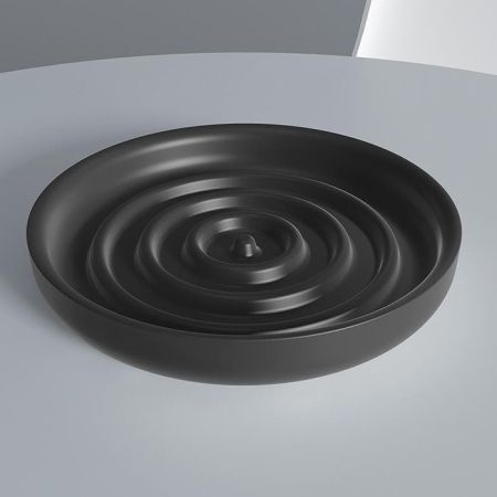 SALINI GOCCE Мыльница Ø120х20 мм., настольная, S-Stone, цвет черный матовый RAL9005, артикул 1902201RF RAL9005