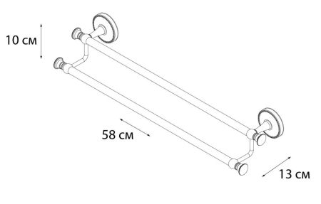 Полотенцедержатель FIXSEN ADELE трубчатый двойной (FX-55002), артикул FX-55002
