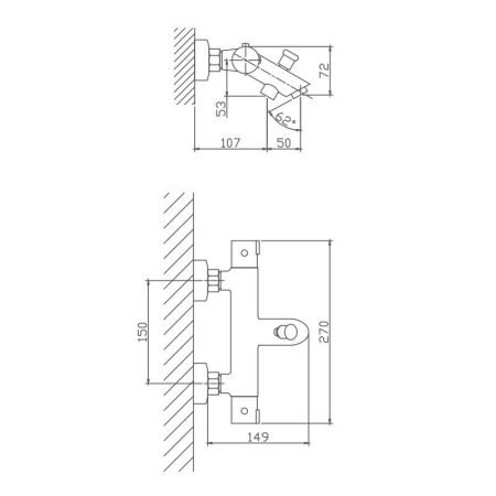 Смеситель для ванны термостатический Haiba HB60809, хром, артикул HB60809