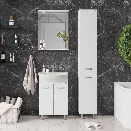 Тумба Onika Коралл 55 напольная, белая (ум. Уют 55)