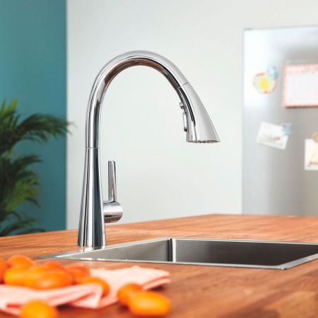 Смеситель для кухни GROHE Zedra New с выдвижной лейкой, хром (32294002), артикул 32294002