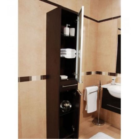 Шкаф пенал SanVit Квадро/Новелла 36 pkvad с фактурой под дерево Карпатская ель