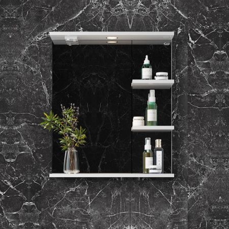 Зеркало Onika Коралл 60 белое, с подсветкой, артикул 206001