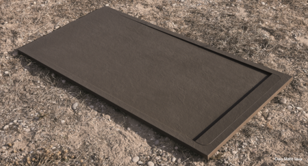 Поддон из акрона серия DUO фактура SLATE, артикул PLATO_DUO_90_SLATE_NEGRO_120x90