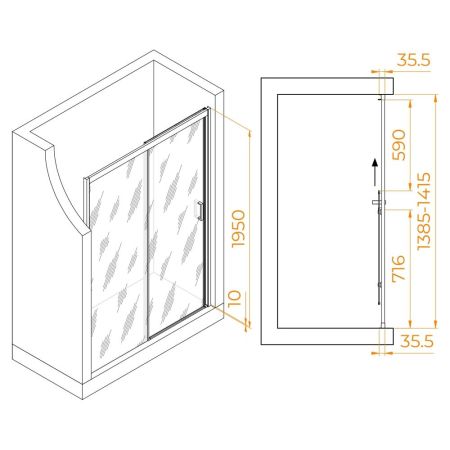 Душевая дверь RGW PA-017 (Прозрачное, 1400), артикул 350801714-11