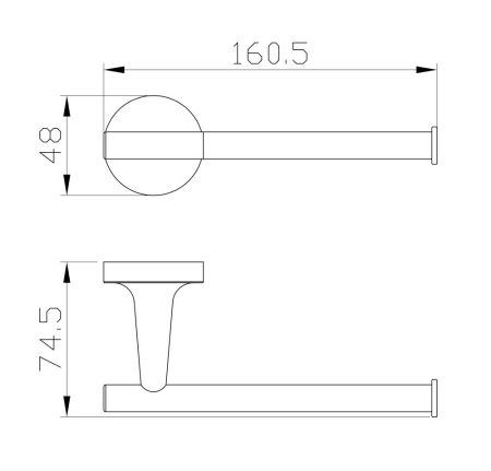 Держатель для туалетной бумаги без крышки WONZON & WOGHAND SIMPLE, Брашированное золото (WW-6516-BG)