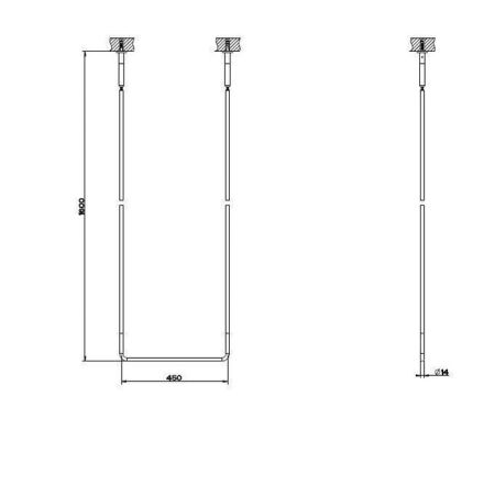 Gessi Goccia Полотенцедержатель потолочный 45см h=160см, цвет: белый