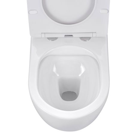 подвесные унитазы Vincea Унитаз подвесной Evo VT1-34S безободковый, цвет белый, ультратонкое soft-close сиденье,, артикул VT1-34S