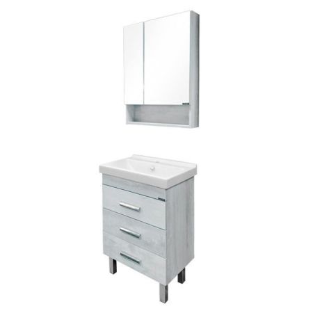 Тумба с раковиной Comforty Никосия 60Н 4142203 Дуб белый, артикул 4142203