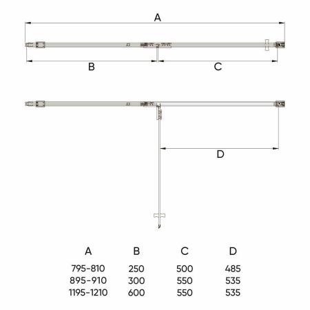 Душевая дверь Veconi Vianno VN-73B, 1200x1950, черный, стекло прозрачное, артикул VN73B-120-01-C4