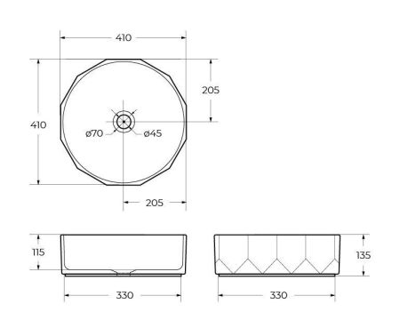 Раковина накладная BELBAGNO BB1409