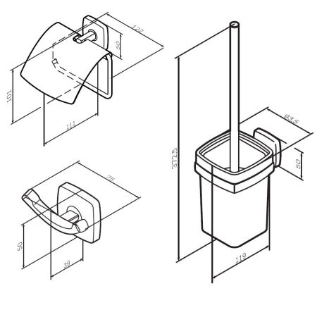 AK90T1703W Gem набор аксессуаров для зоны туалета, артикул AK90T1703W