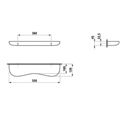 LAUFEN Florakids Полка «облако» подвесная керамическая 550x130x55 мм, белый, артикул 8.7703.1.000.000.1