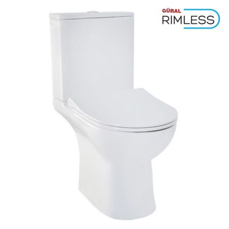 Унитаз компакт безободковый GURAL Tria Slim с Soft Close TR24KLZ01-SL&TR02RZV01