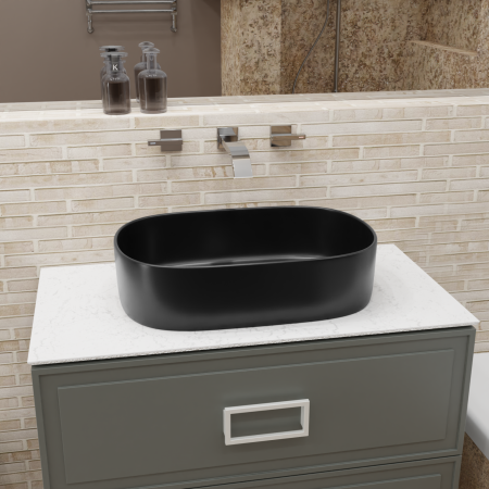 Раковина TENARO с установкой на столешницу овальной формы 700-024B, артикул 700-024B