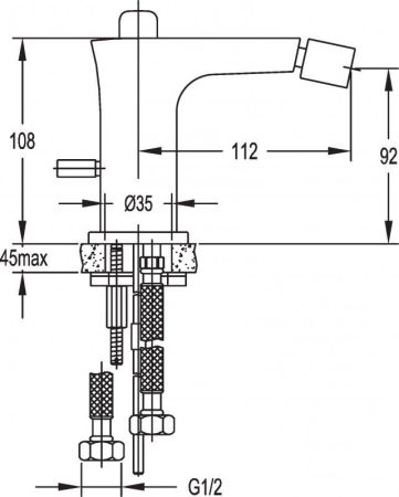 Смеситель для биде CEZARES TESORO-BS-01