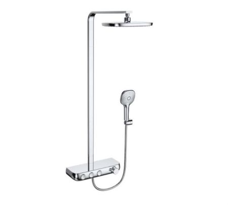 Душевая система с термостатом Bravat Cobble F6389423CP-A1-ENG, хром, артикул F6389423CP-A1-ENG