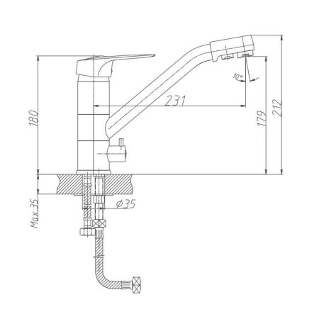 Смеситель для кухни Haiba HB4304, хром