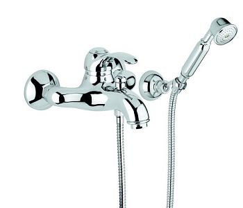 Emmevi Harmony, однорычажный смеситель для ванны (излив 22,5 см), с набором для душа 110TC, цвет бронза