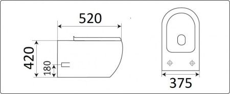 Унитаз подвесной CeramaLux CL2101 Унитаз подвесной CeramaLux CL2101
