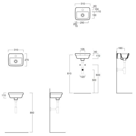 SIMAS Evolution Раковина 31х27см с 1 отв. под смеситель, цвет белый