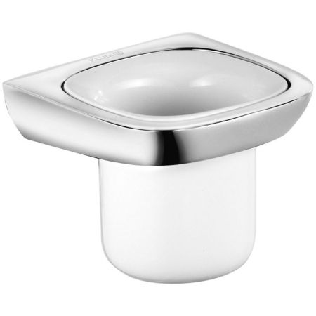 Стаканчик подвесной KLUDI AMBIENTA 5397505 (фарфор, белый/хром, на стену, круглый, глянцевый), шт, артикул 5397505