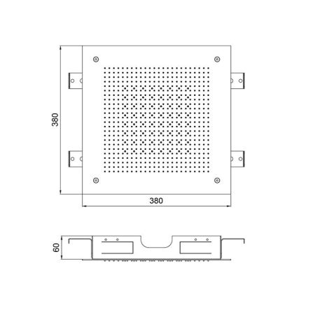 ALMAR Встраиваемый верхний душ 38х38 см, 2 режима, цвет нержавеющая сталь брашированная, артикул E044282.BS