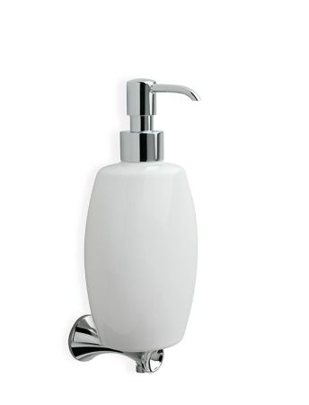 Stil Haus Cali, настенный керамический дозатор Cali, цвет хром - белая керамика, артикул CA30(08-BI)