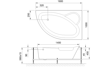 Акриловая ванна Royal Bath  ALPINE RB819101 160x100x58R, артикул RB819101R