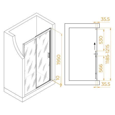 Душевая дверь RGW PA-017 (Прозрачное, 1200), артикул 350801712-11