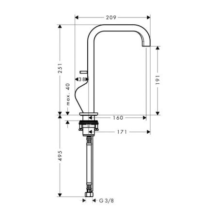 AX Citterio Смеситель для раковины 190, артикул 39034990