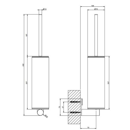 GESSI 316 Ершик настенный черный, фурнитура Black XL, артикул 54720#299