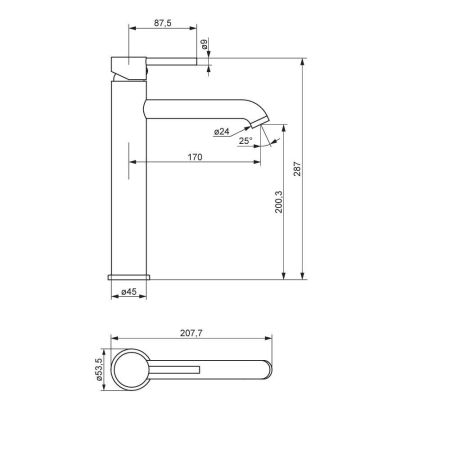 360250600 Scandinavian Pure, смеситель для раковины высокий, золото