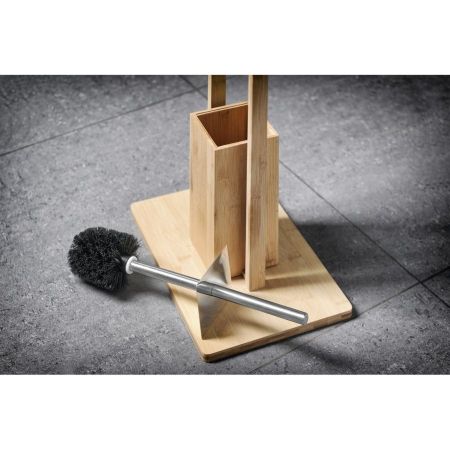 Eршик BAMBUS для унитаза, с подставкой/держателем для туалетной бумаги, квадратная, бамбук, Sapho, артикул BI026